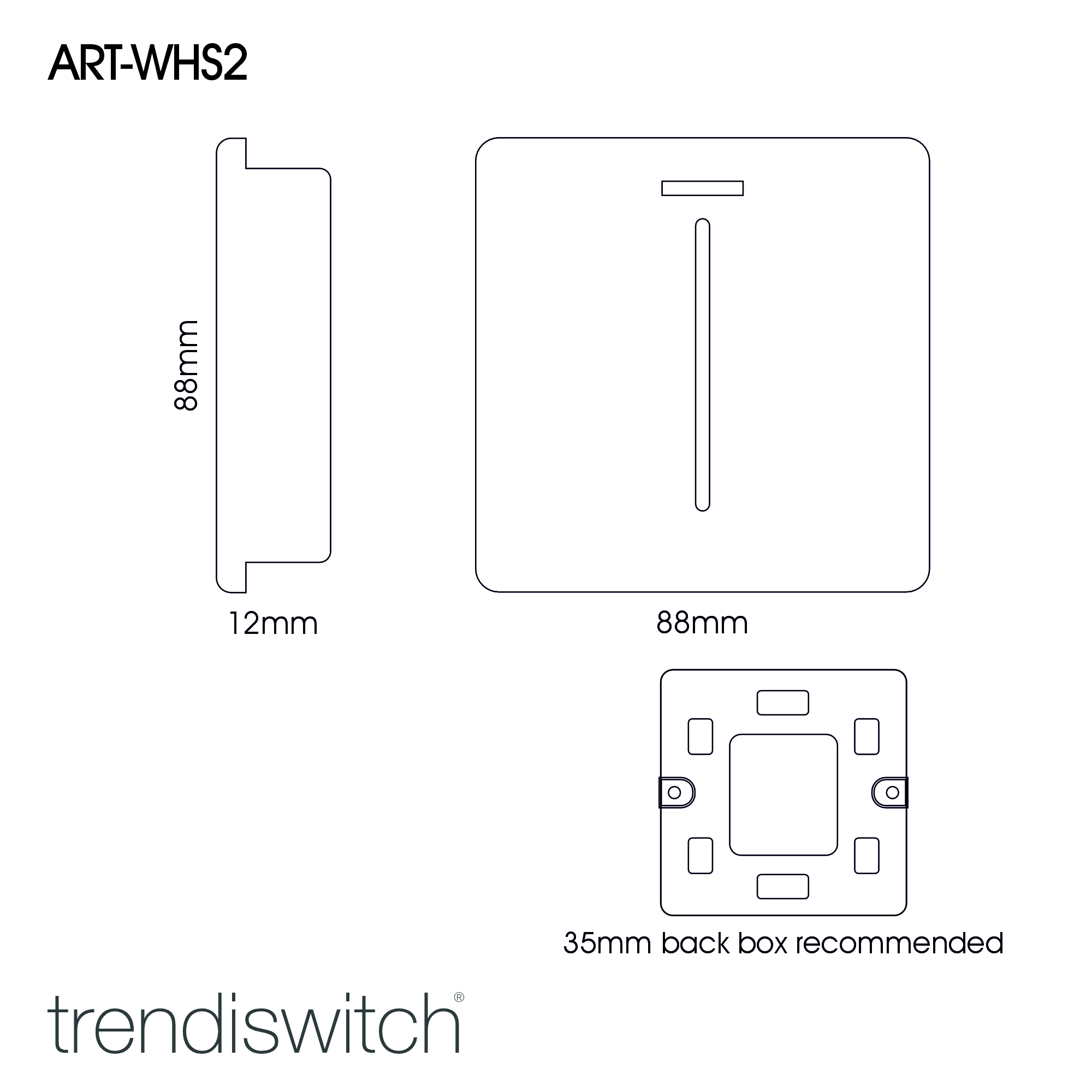 ART-WHS2WG  45 Amp Neon Insert Double Pole Switch Warm Grey
